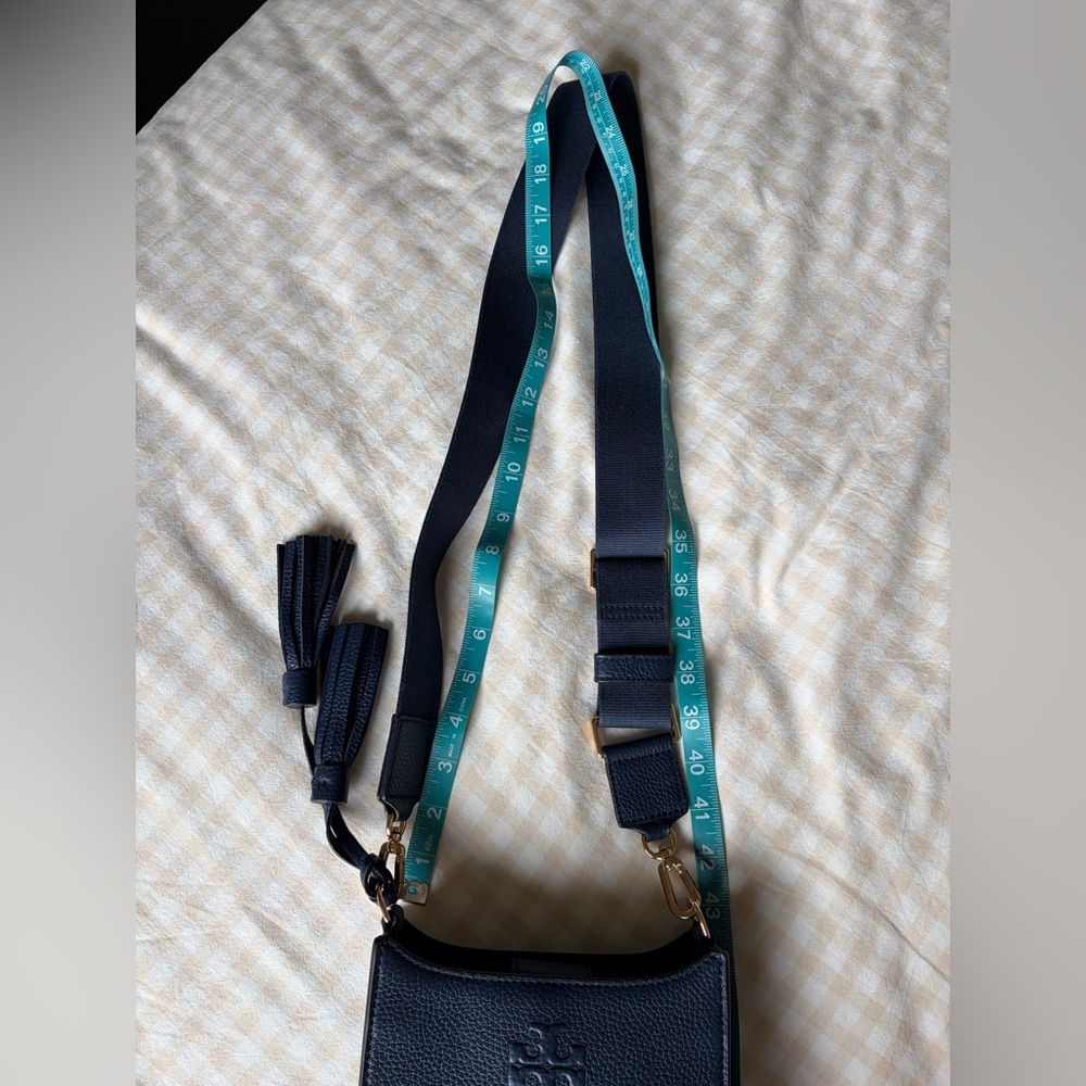 Tory Burch Navy Leather Tassel Crossbody Bag - Picture 9 of 14